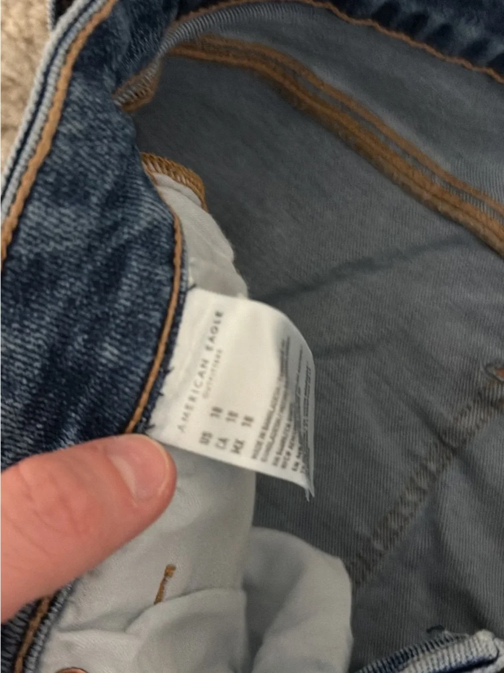 American Eagle Outfitters Dark Blue High-Rise Jean Shorts